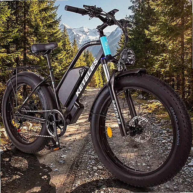 32MPH KETELES Peak 2000W 48V 1104WH Electric Bicycle for Adults 26" Fat Tire US