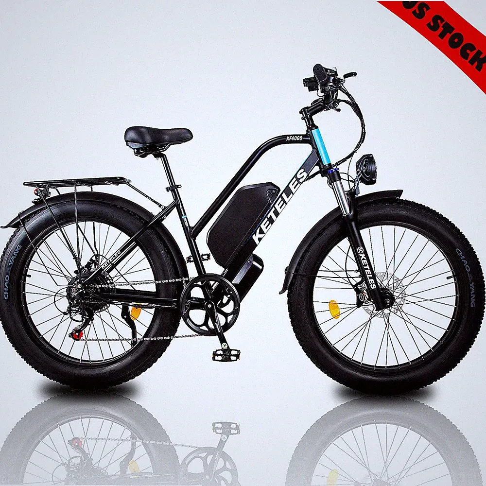 KETELES 30MPH XF4000 1000W 48V 1104WH Electric Bicycle for Adults 26" Fat Tire